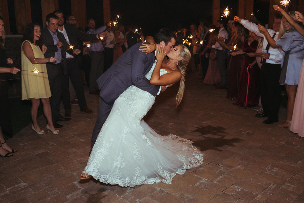 sparkler exit at georgia estate wedding