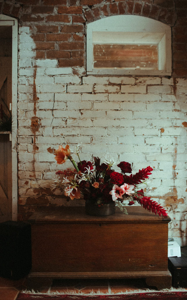 flowers inside the ice house at the ruby june inn in white salmon washington