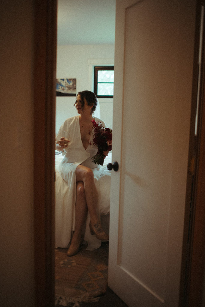 a bride just before her wedding