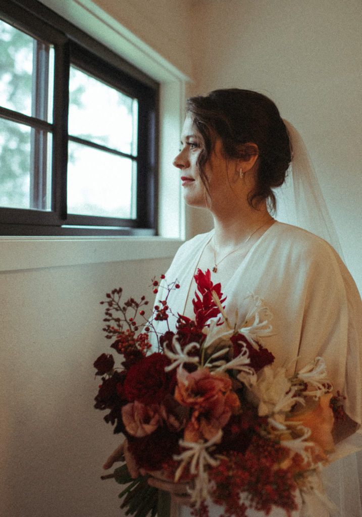 a bride just before her wedding