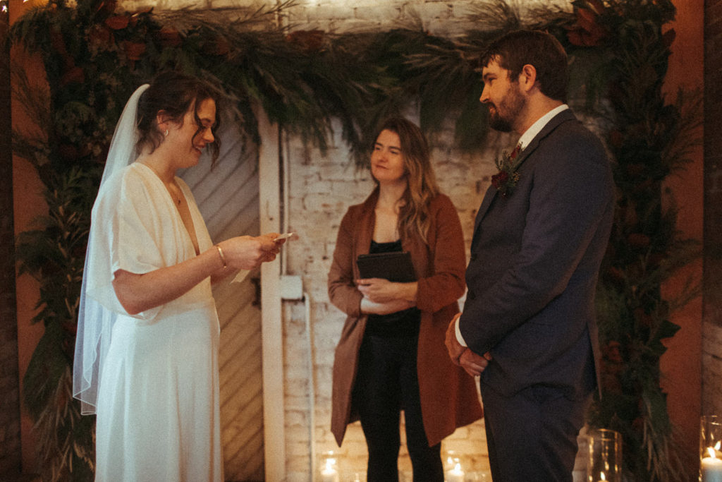 couple shares their vows