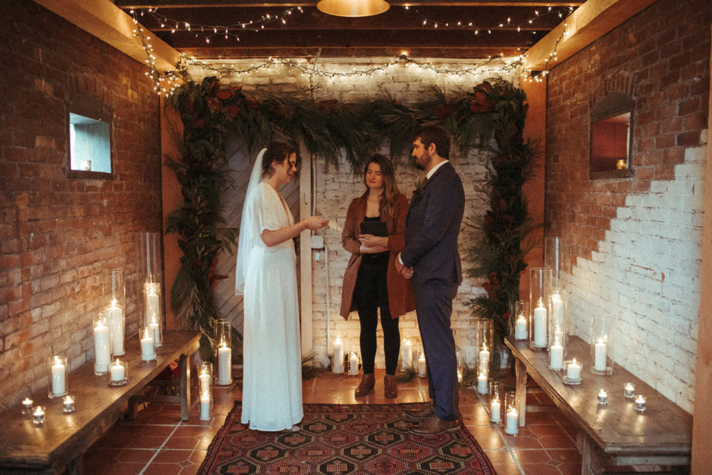 couple shares their vows