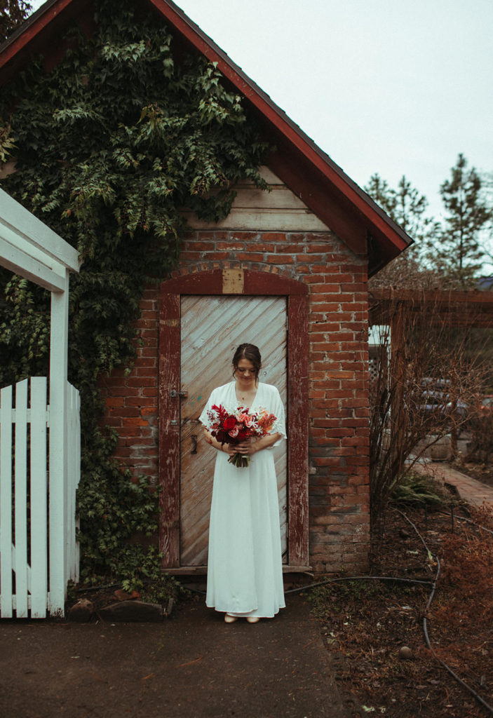 the bride just after an elopement at the ruby june inn