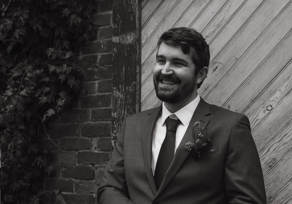 the groom just after an elopement at the ruby june inn
