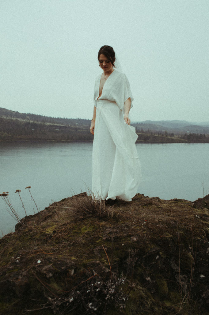 a bride posing on her wedding day